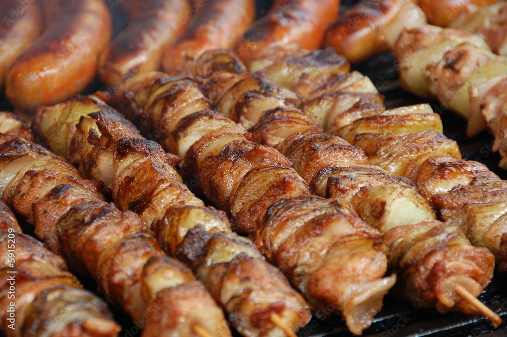 Meat grilled - almost ready to eat. Meat grilled - almost ready to eat.