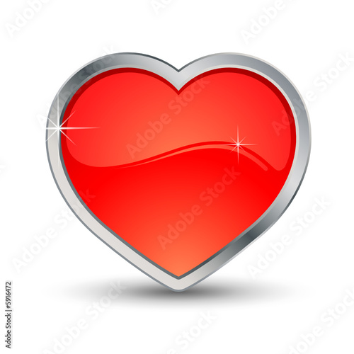 Coeur avec contour métal