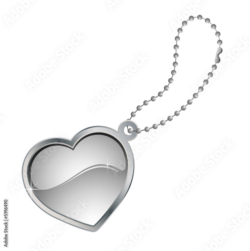 Coeur avec contour métal et chaînette