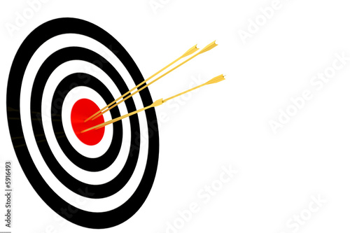 dartboard with arrow isolated in white background..