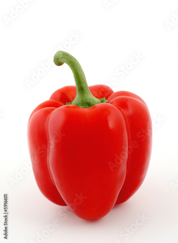 red sweet pepper on a white background
