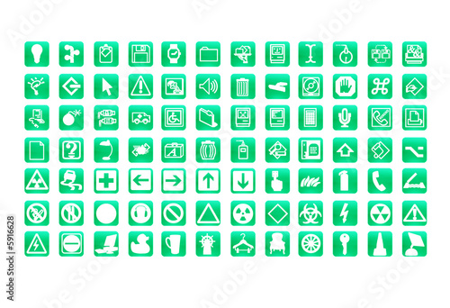 web icons set green