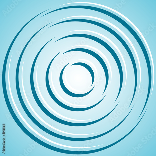 Abstract concentric circles on the blue background.