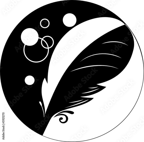 vector literary icon with feather