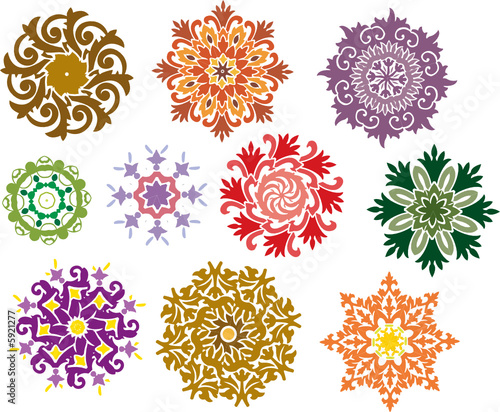 vector ornamental rosette set