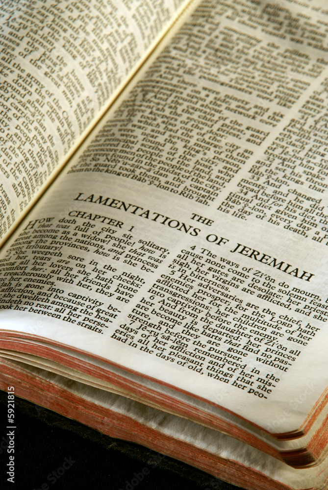 bible open to the book of the lamentations of jeremiah bible open to the book of the lamentations of jeremiah