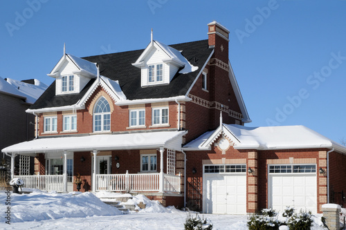 House with a Porch - winter setting