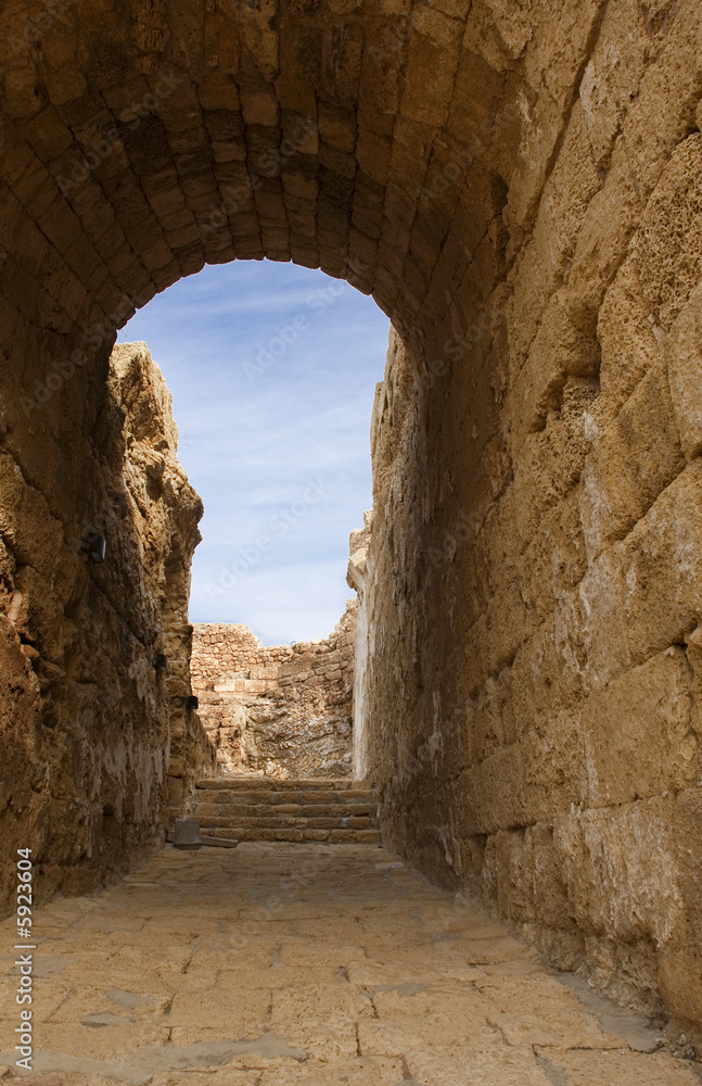 Detail of ancient city Ceasarea from Israel