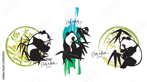 Tableau sur toile all pandas love bamboos