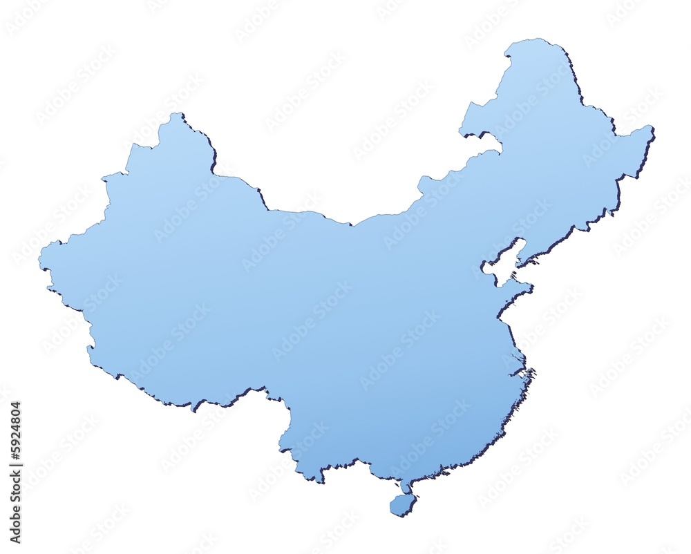 China map filled with light blue gradient