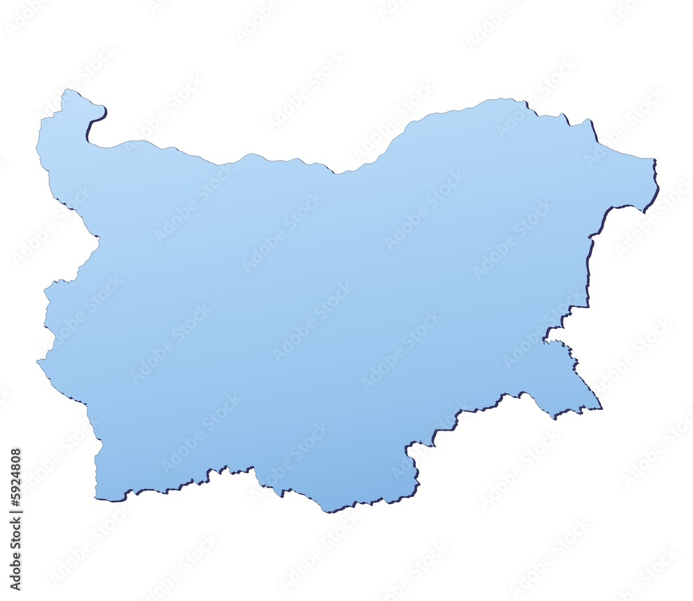 Bulgaria map filled with light blue gradient