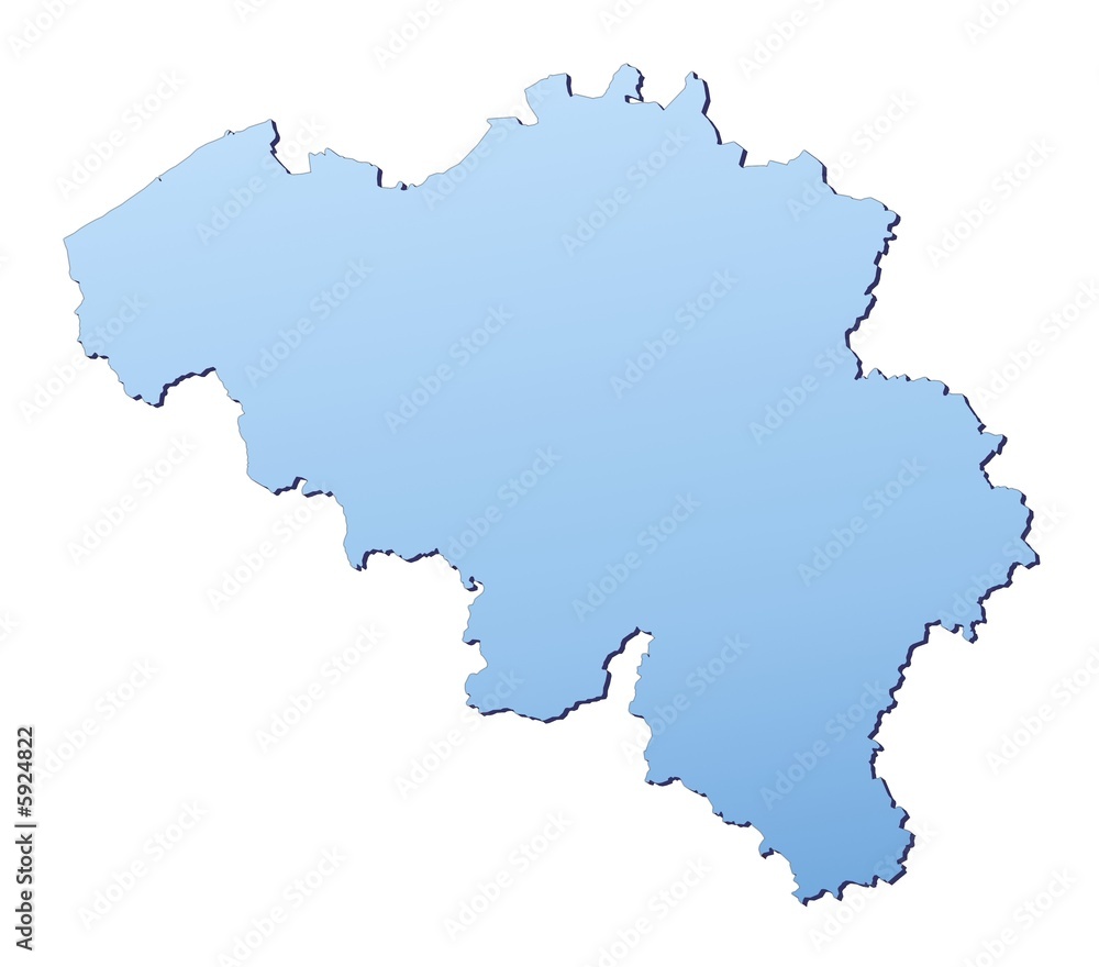 Belgium map filled with light blue gradient