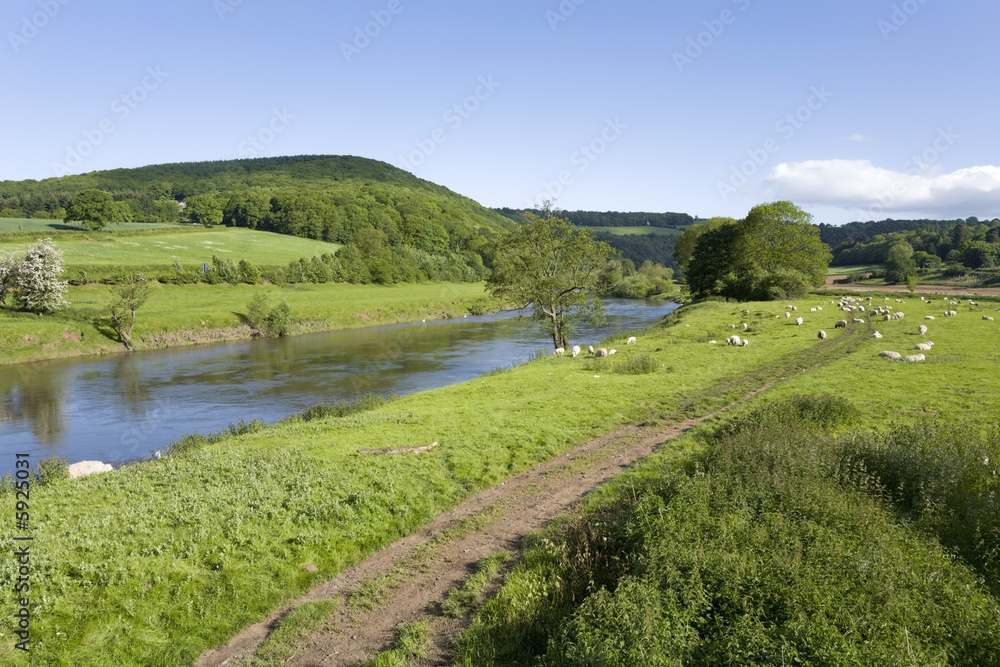 The valley of the river wye wales england border 