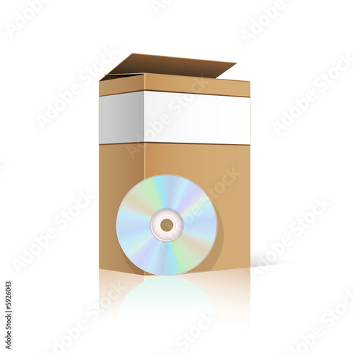 Boite en carton avec CD