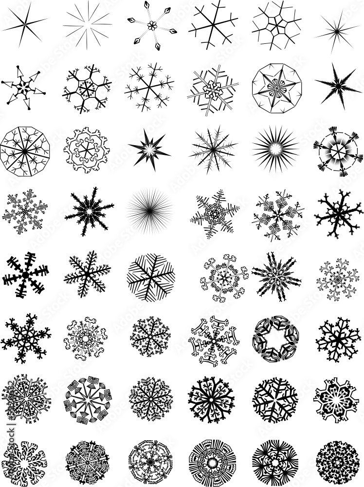 set of 48 snowflakes