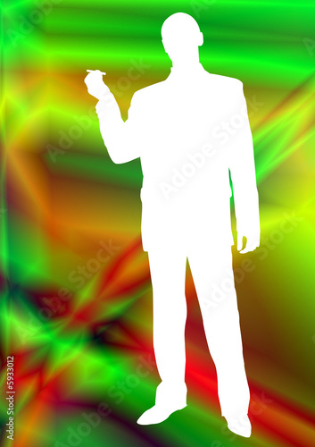 Silhouette of a young man