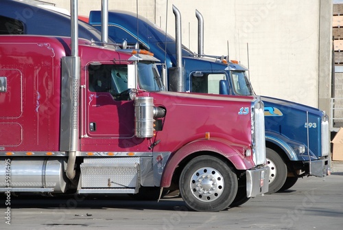 two trucks at warehouse
