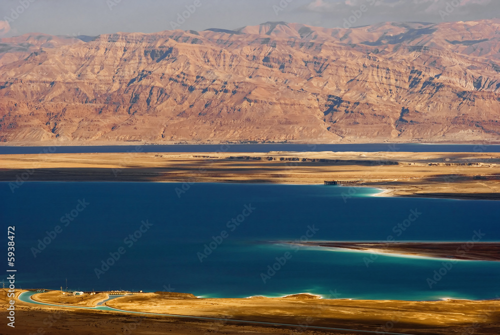 Naklejka premium Deat sea view of ancient city Masada