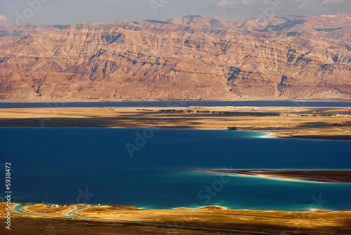 Deat sea view of ancient city Masada