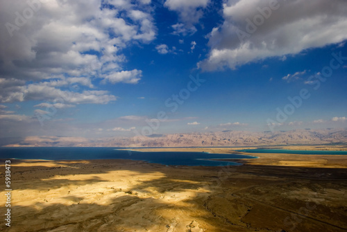 Dead sea view of ancient city Masada