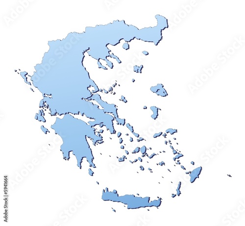 Greece map filled with light blue gradient