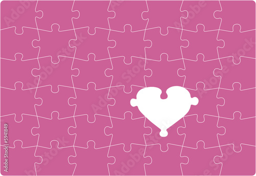 Puzzle Heart Pink