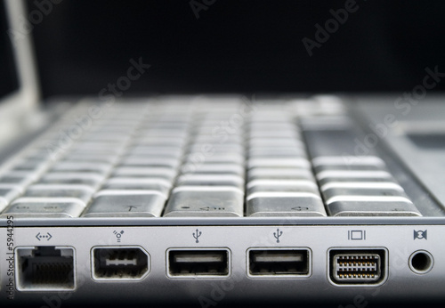 a detail of laptops ports