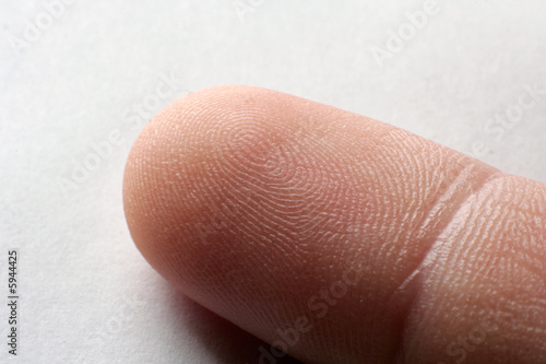 Human finger macro. With clipping path.