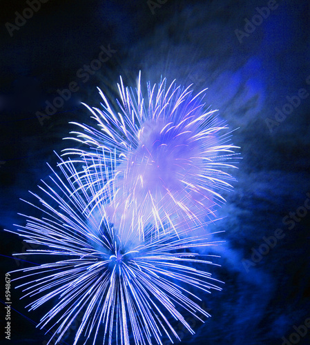 Great firework on night sky - celebration of an event.