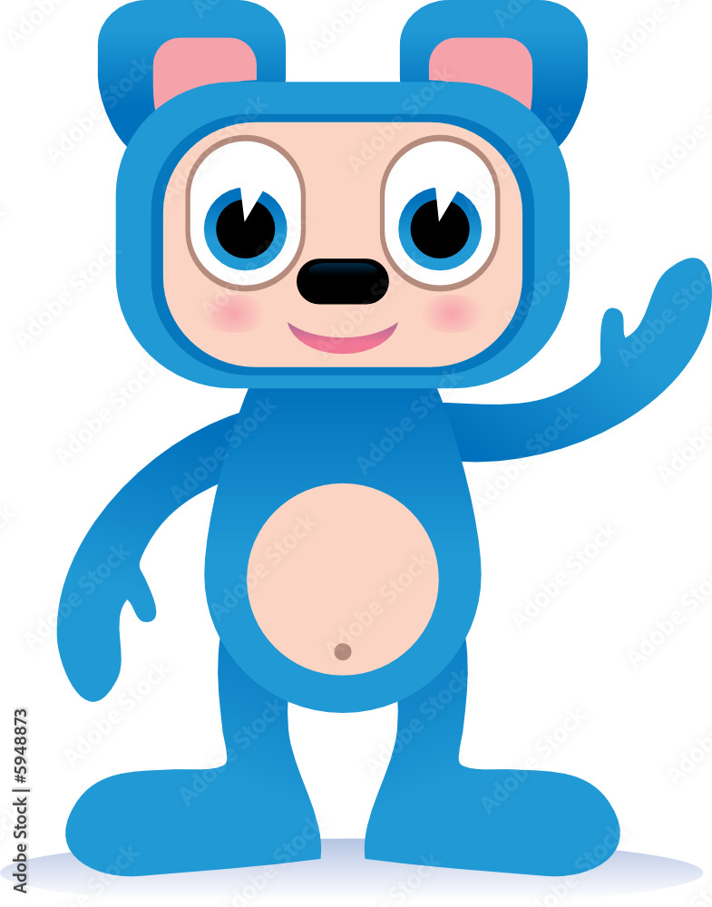 cute blue animal body suit character vector illustration cute blue animal body suit character vector illustration