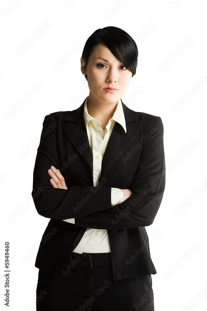 An isolated shot of a beautiful young businesswoman An isolated shot of a beautiful young businesswoman