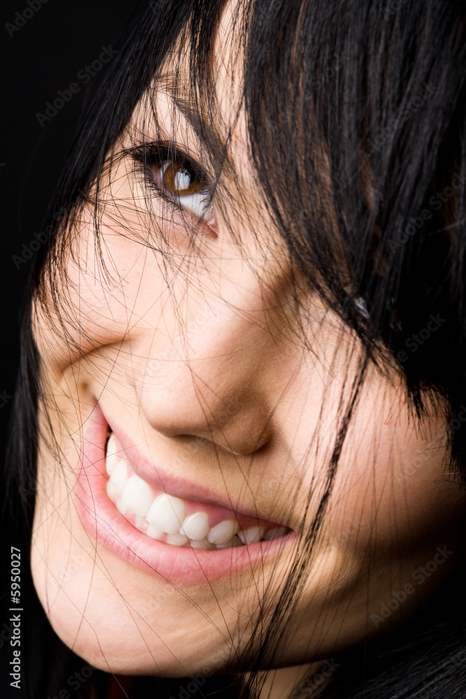 A shot of a smiling and happy beautiful woman A shot of a smiling and happy beautiful woman
