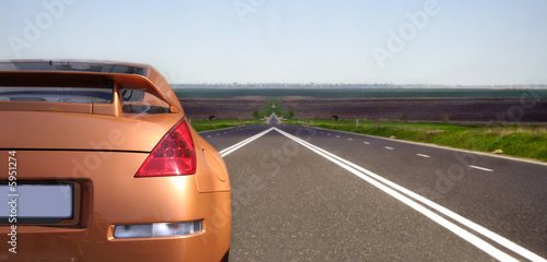 Sport car on the highway