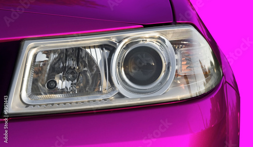 Macro image of a pink car