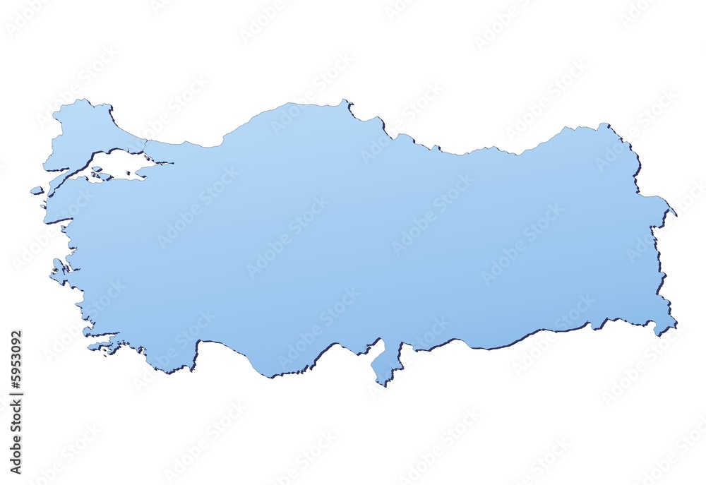 Fototapeta premium Turkey map filled with light blue gradient