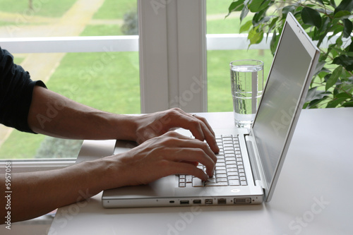 Male working from home