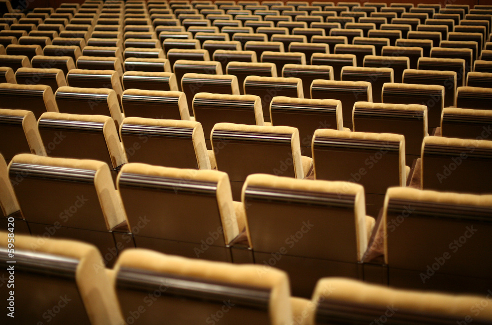 Fototapeta premium Empty chairs at cinema or theater
