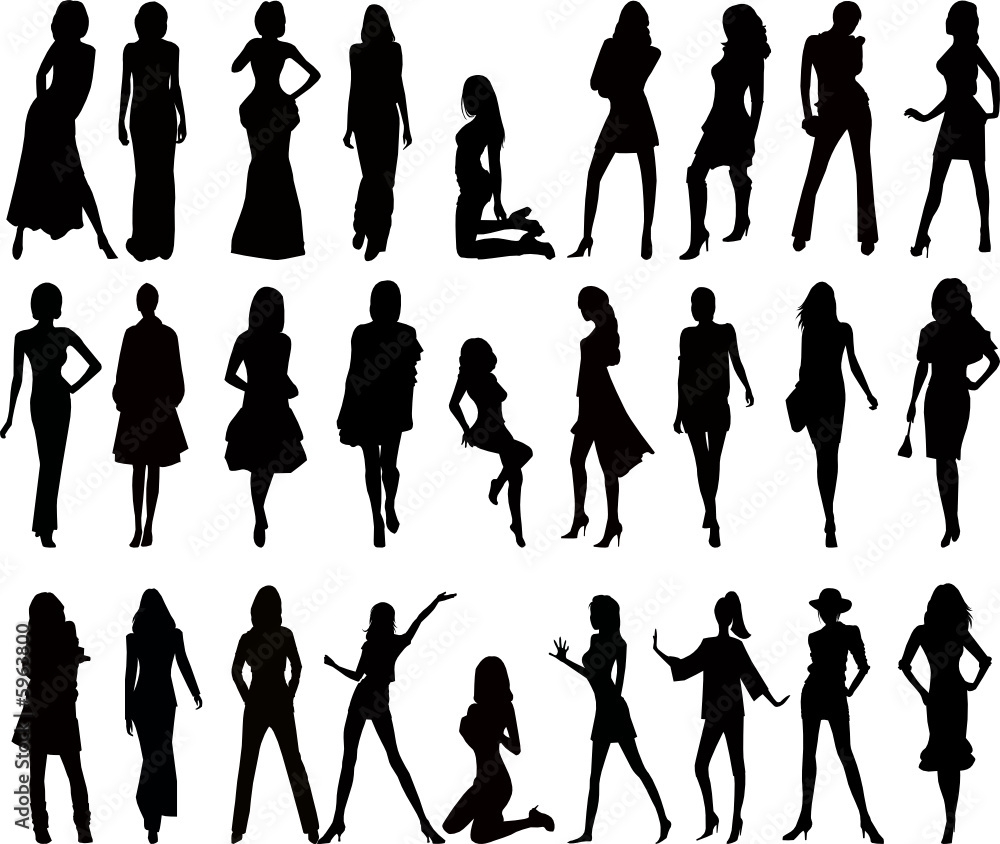 Fashion girls silhouettes