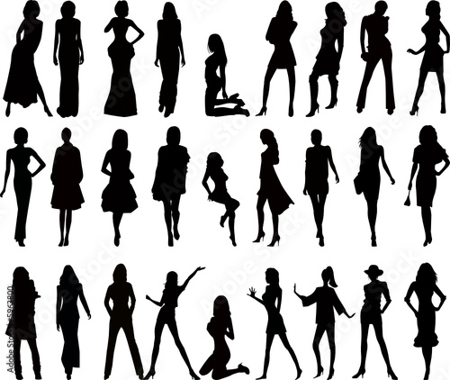 Fashion girls silhouettes