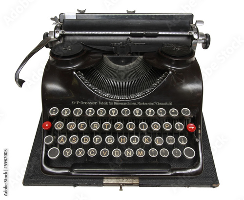 Antique portable typewriter with Central European charset.