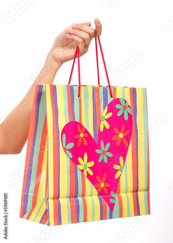 multicolored shopping bag