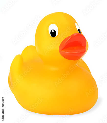 Cute little rubber duckie, with clipping path.