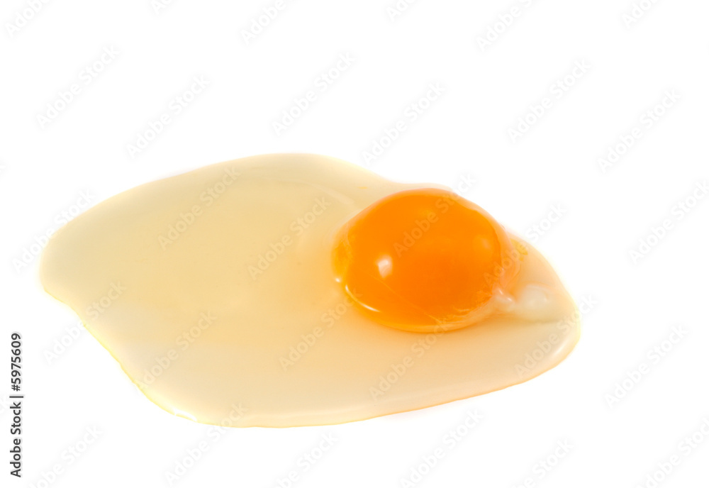 Crude egg on a white background