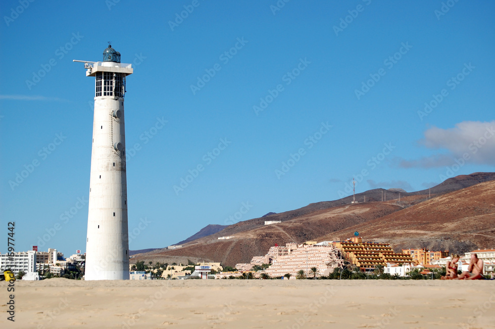 Lighthousein Jandía beach. Sapin