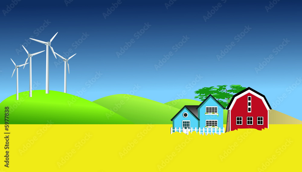 Wind Mills And Canola Field Wind Mills And Canola Field