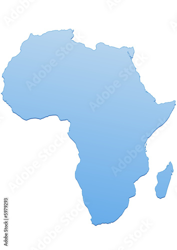 Carte de l'Afrique bleu