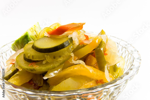 Fototapeta Naklejka Na Ścianę i Meble -  tossed salad in glass bowl