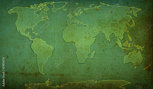 illustration of world map on textured background