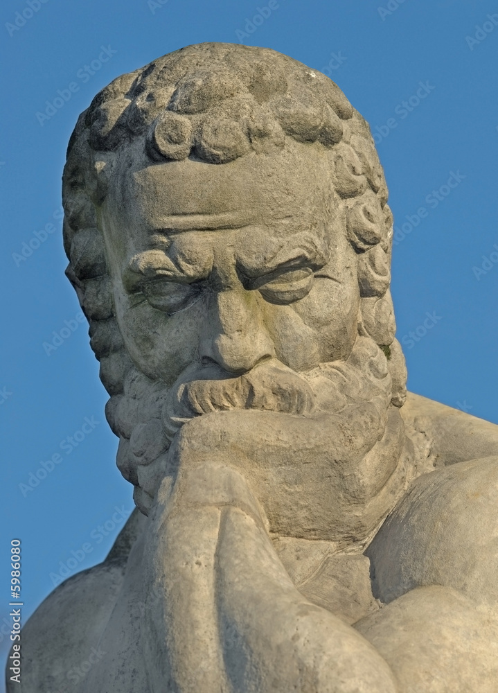 Stone sculpture of Socrates.