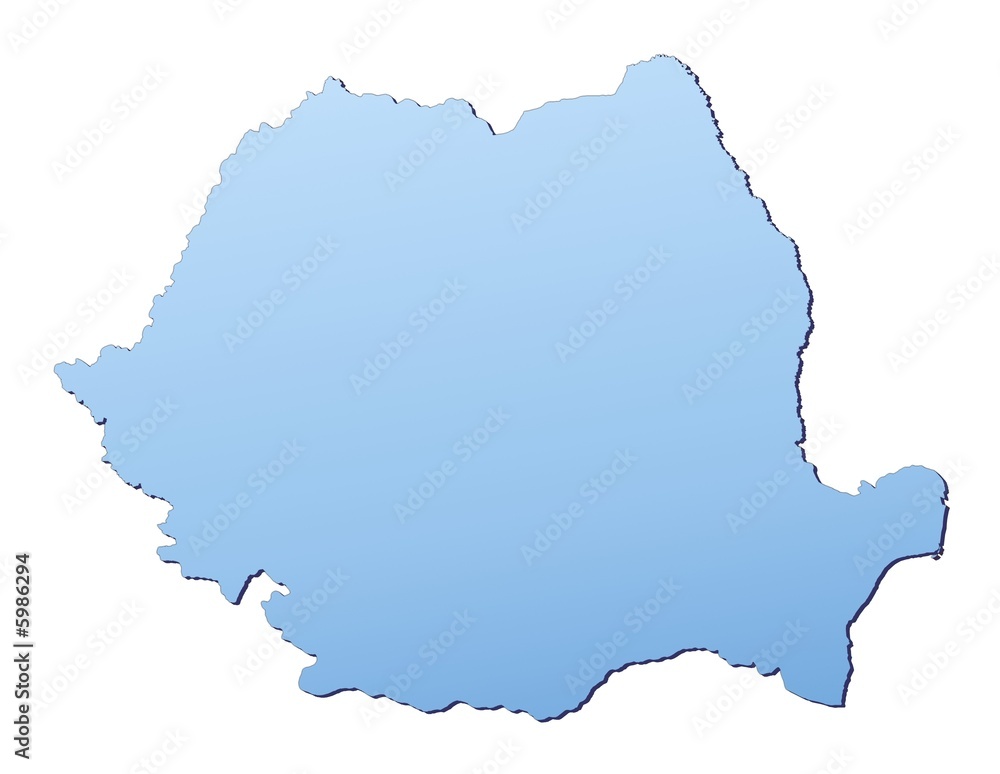 Romania map filled with light blue gradient
